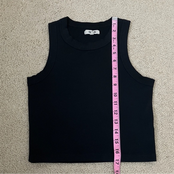 Madewell Supima Cotton Ribbed Tank Top, finished hems, stretchy, xs/s, black - Picture 3 of 7